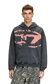 Hoodie with flocked Oval D logo Diesel