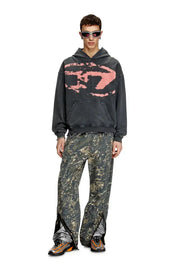 Hoodie with flocked Oval D logo Diesel