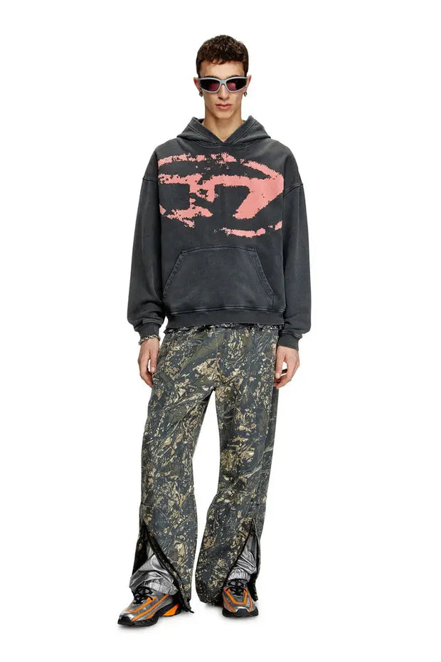 Hoodie with flocked Oval D logo Diesel