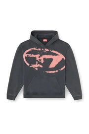 Hoodie with flocked Oval D logo Diesel