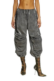 Cropped satin cargo pants Diesel
