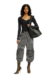 Cropped satin cargo pants Diesel