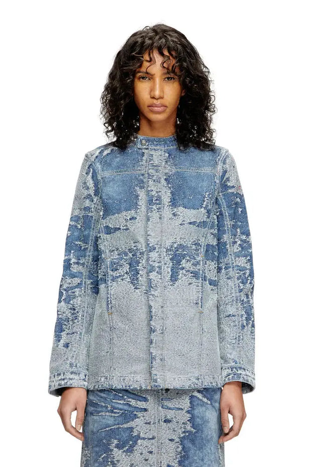 Jacket in distressed jacquard denim Diesel