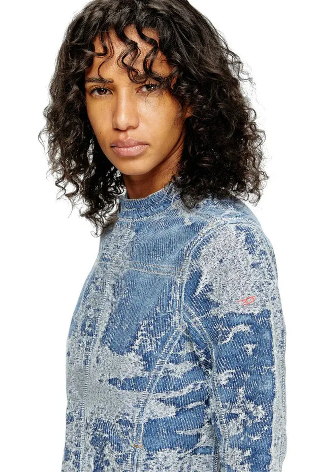 Jacket in distressed jacquard denim Diesel