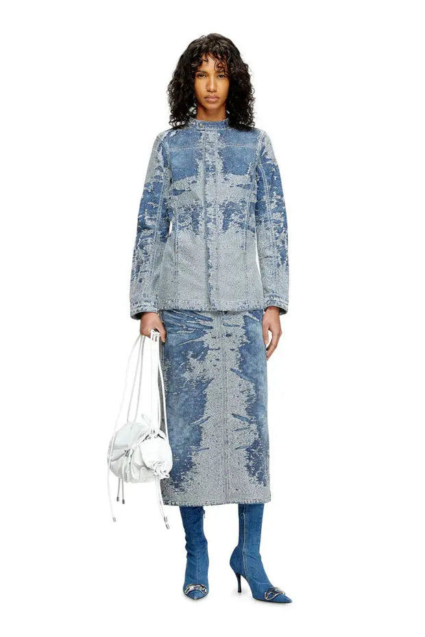 Jacket in distressed jacquard denim Diesel