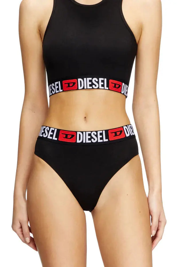 Three-pack briefs with maxi-logo waist Diesel