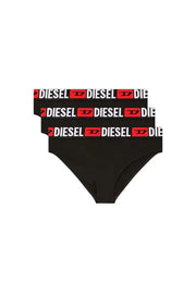 Three-pack briefs with maxi-logo waist Diesel
