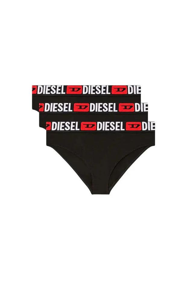 Three-pack briefs with maxi-logo waist Diesel