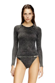 Long-sleeve T-shirt in denim-effect jersey Diesel