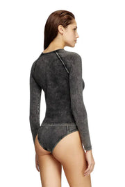 Long-sleeve T-shirt in denim-effect jersey Diesel