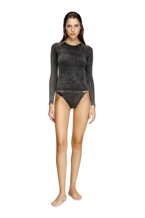 Long-sleeve T-shirt in denim-effect jersey Diesel