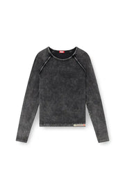 Long-sleeve T-shirt in denim-effect jersey Diesel
