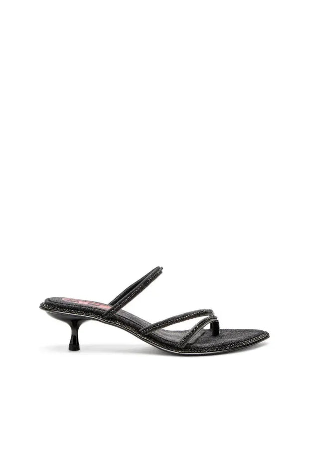 D-Havanna-Kitten-heel mules in crystal denim Diesel