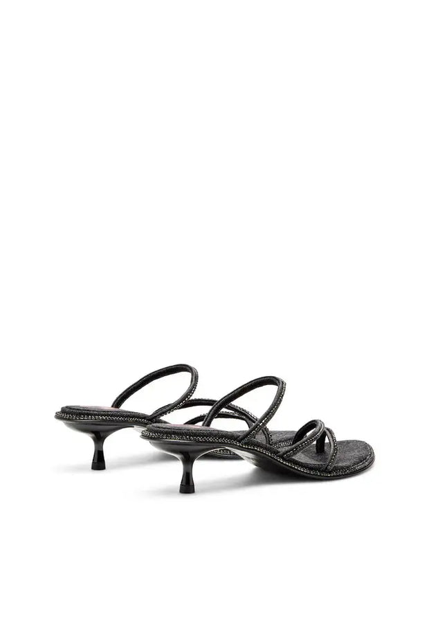 D-Havanna-Kitten-heel mules in crystal denim Diesel