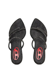 D-Havanna-Kitten-heel mules in crystal denim Diesel