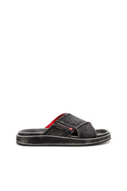 Sa-Slide-Denim slides with criss-cross straps Diesel