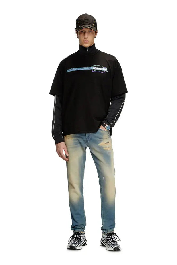 T-shirt with flocked logo graphics Diesel