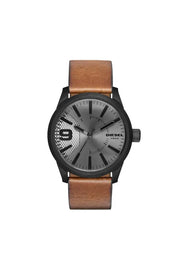 Rasp watch with brown leather strap Diesel