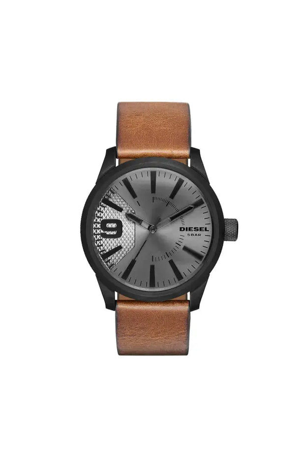Rasp watch with brown leather strap Diesel