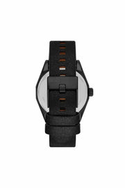 Scraper Black Leather Watch Diesel