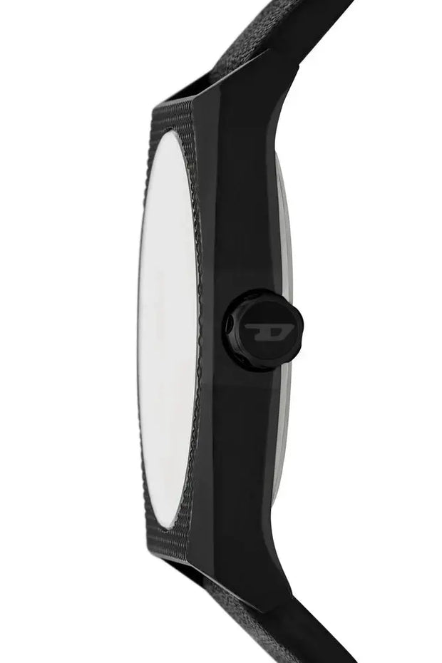 Scraper Black Leather Watch Diesel