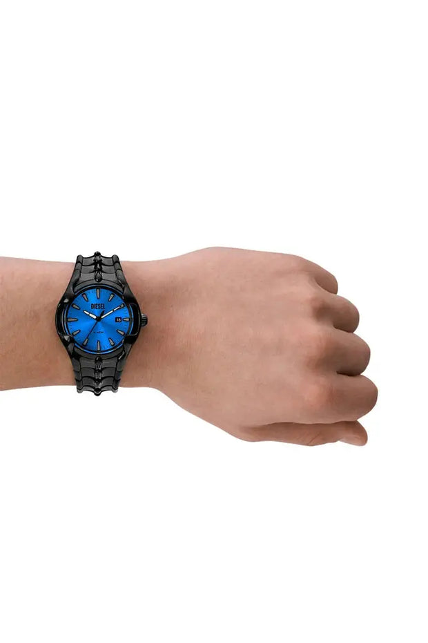 Vert three-hand date black stainless steel watch Diesel