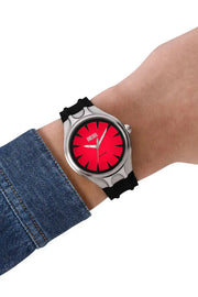 Streamline three-hand black silicone watch Diesel