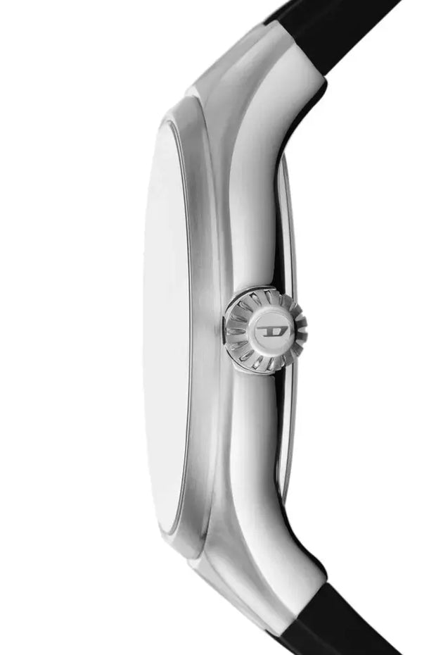 Streamline three-hand black silicone watch Diesel