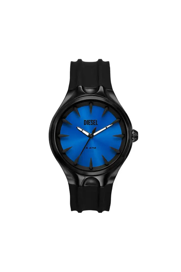 Streamline three-hand black silicone watch Diesel