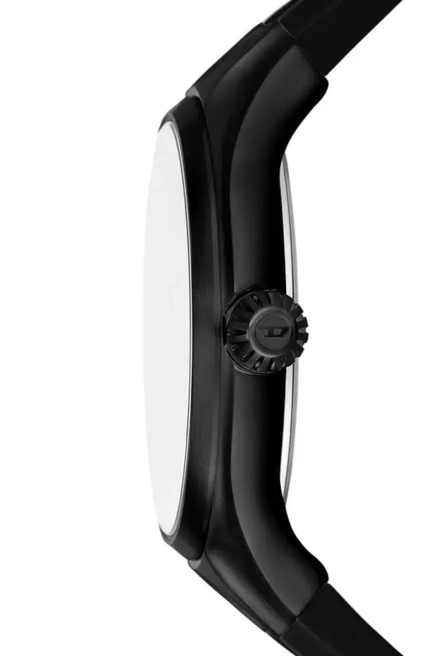 Streamline three-hand black silicone watch Diesel