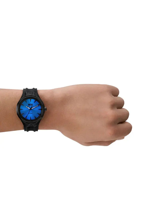 Streamline three-hand black silicone watch Diesel