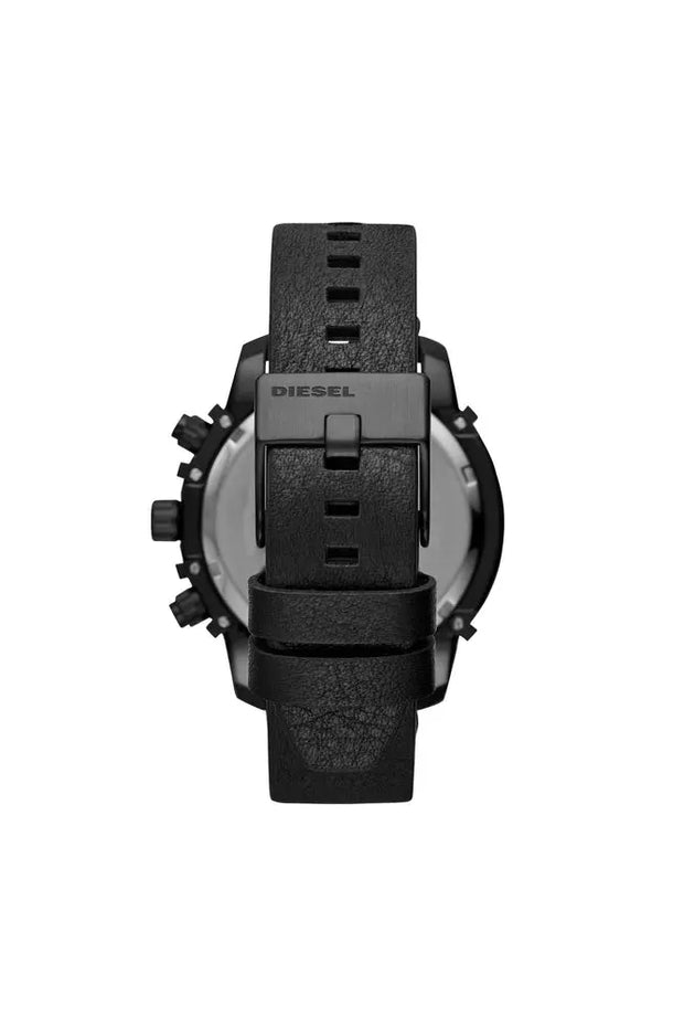 Griffed chronograph black leather watch Diesel