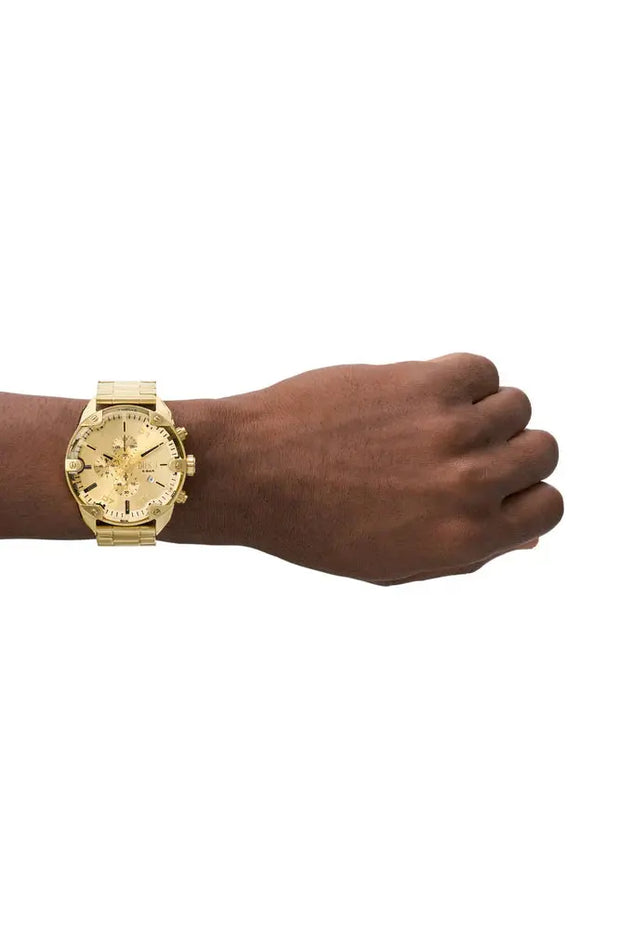 Spiked Chronograph Gold-Tone Stainless Steel Watch Diesel