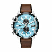 Griffed chronograph brown leather watch Diesel