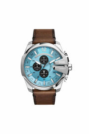 Mega Chief chronograph brown leather watch Diesel