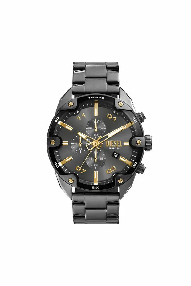 Spiked Two-Tone Stainless Steel Watch Diesel