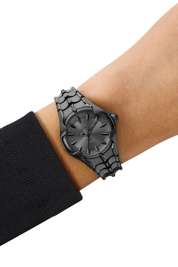 Vert three-hand gunmetal stainless steel watch Diesel