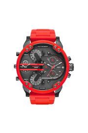 Mr. Daddy 2.0 red metal watch, 55 mm Diesel
