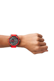 Mr. Daddy 2.0 red metal watch, 55 mm Diesel