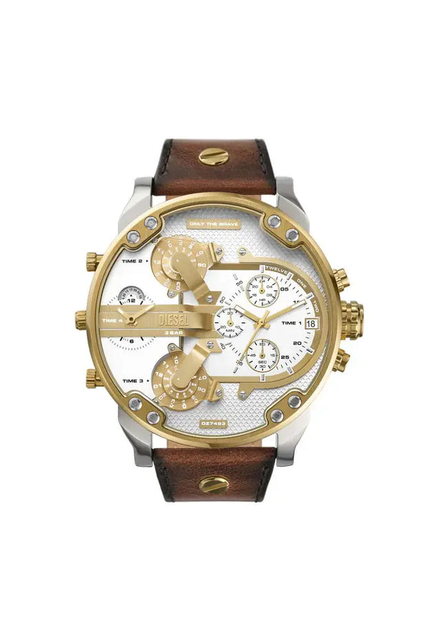 Mr. Daddy 2.0 chronograph brown leather watch Diesel