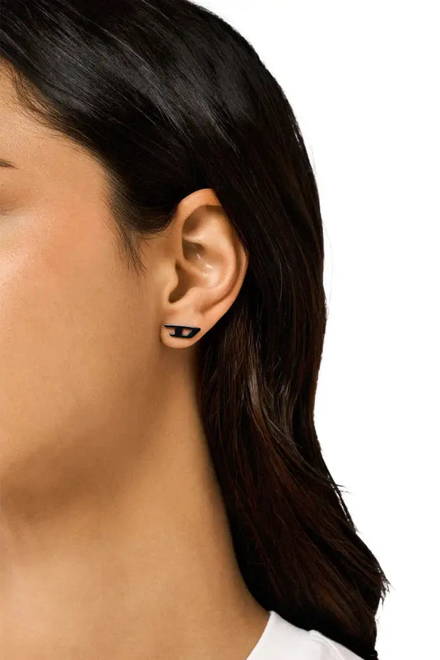 Men's Black Stainless Steel Stud Earring Diesel
