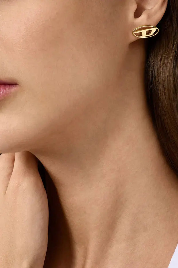 Gold-Tone Stainless Steel Stud Earring Diesel