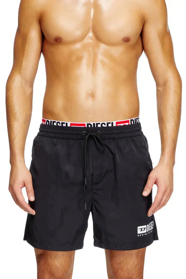 Mid-length swim shorts with logo print Diesel