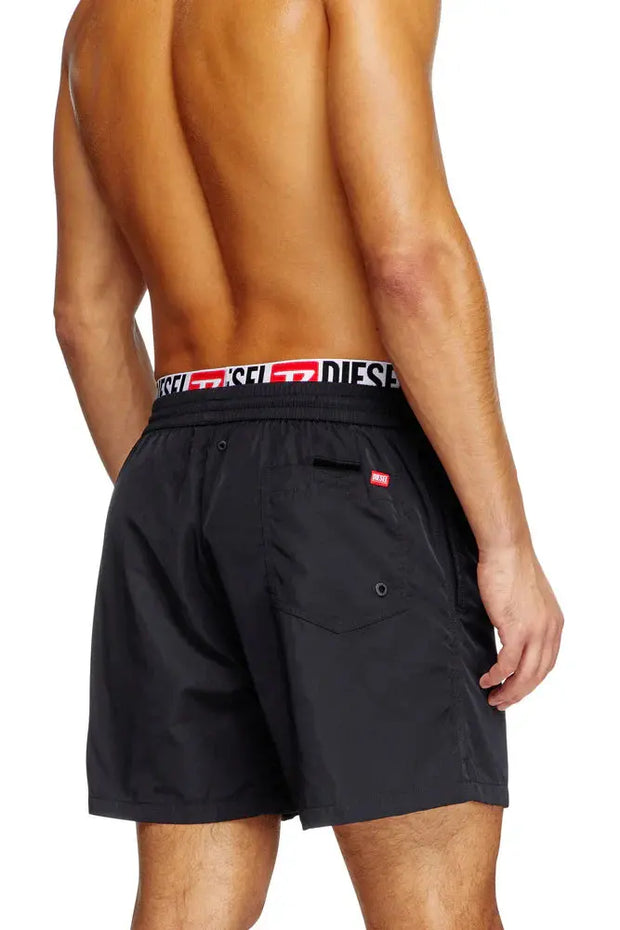 Mid-length swim shorts with logo print Diesel