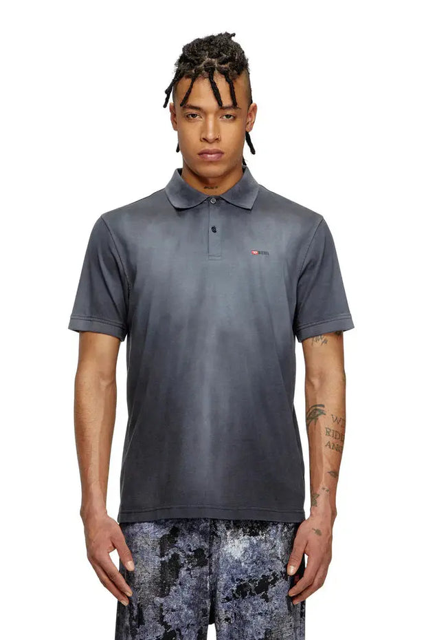 Jersey polo shirt with logo embroidery Diesel