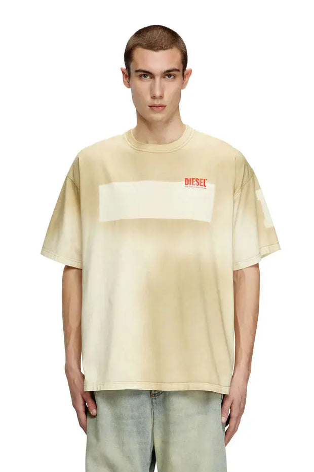 Dirty-effect T-shirt with contrast effects Diesel
