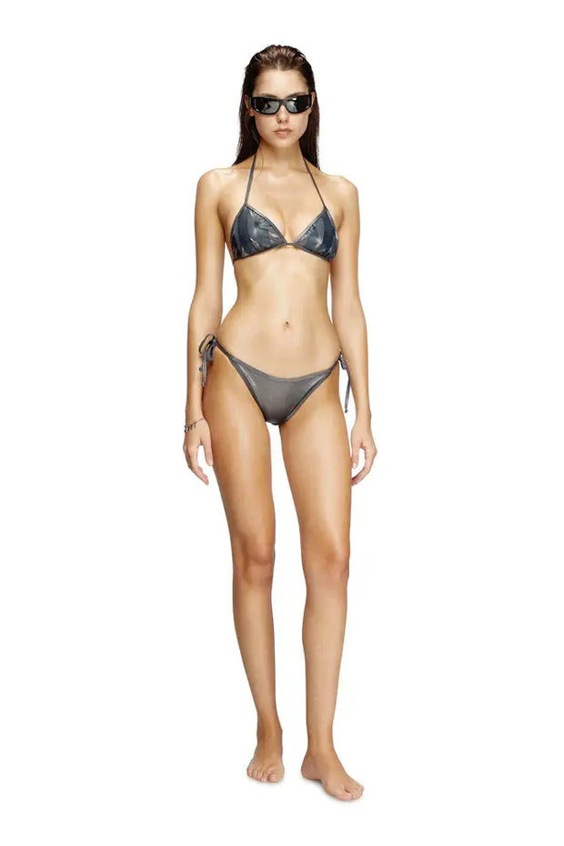 Metallic bikini bottoms with logo Diesel