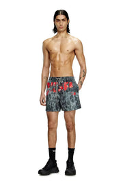 Mid-length swim shorts with graphic print Diesel