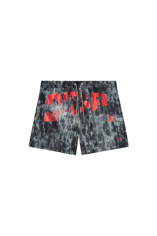 Mid-length swim shorts with graphic print Diesel