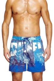 Mid-length swim shorts with graphic print Diesel